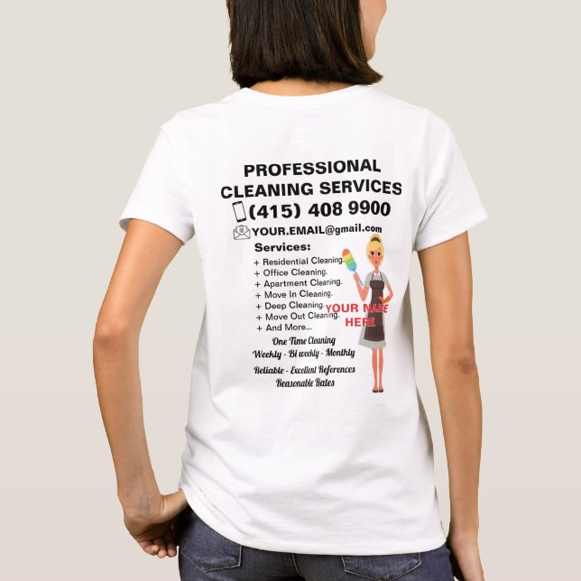 Städning service Household Janitorial Maid T Shirt (Baksida)