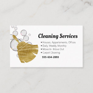 Städning Service Housekeeper Guld Bubbles Visitkort