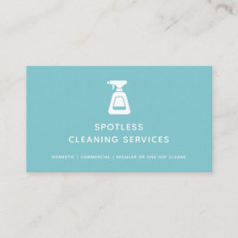 Städning Service Maid Aqua Blue Spray Flaska Visitkort