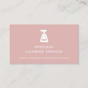 Städning Service Maid Dusty Rosa Spray Flaska Visitkort