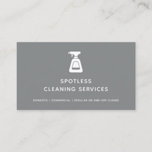 Städning Service Maid Grått Spray Flaska Visitkort