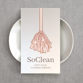 Städning Service Maid Ro Guld Glitter Buss i Visitkort