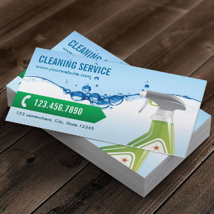 Städning Service Professionell Blue Vatten Bubbles Visitkort