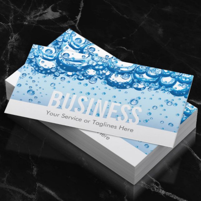 Städning Service Professionell Vatten & Bubbles Fo Visitkort (Skapare uppladdad)