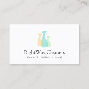 Städning Service Spray Flaska Logotyp Visitkort