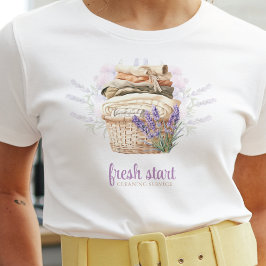 Städning Service Watercolor Lavender Tvätt T Shirt