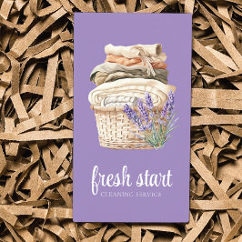 Städning Service Watercolor Tvätt Lavender Visitkort