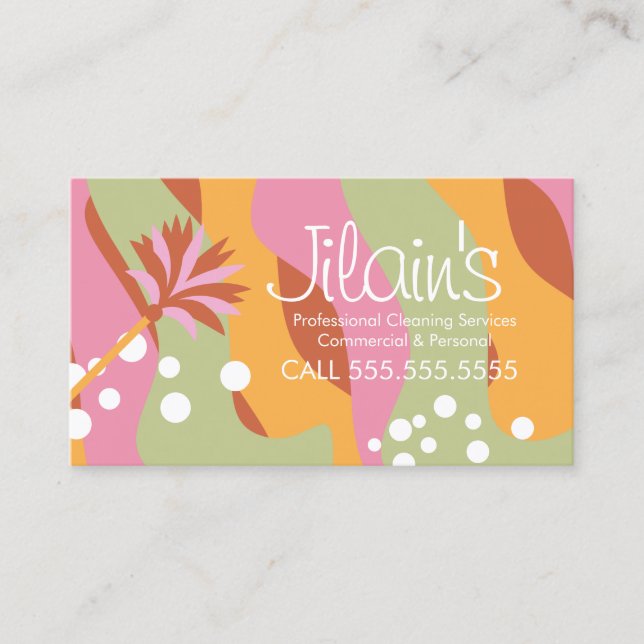 Städning Services Duster Groovy  Visitkort (Framsida)