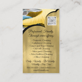 Städning Services House behålla QRCode Photo Guld Visitkort