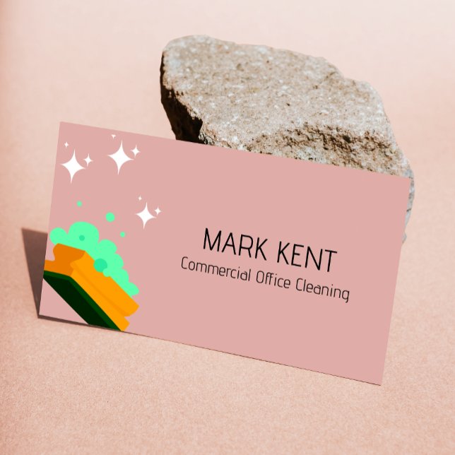 Städning skanna tjänster för att ansluta Bush-Rosa Visitkort (Cleaning Services Scan To Connect Bush Pink Business Card)