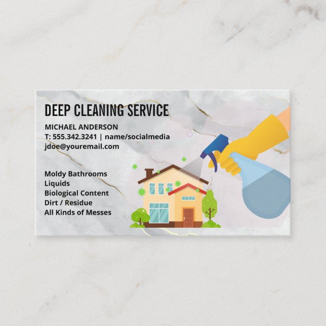 Städning spray | Maid Cleaners Visitkort (Framsida)