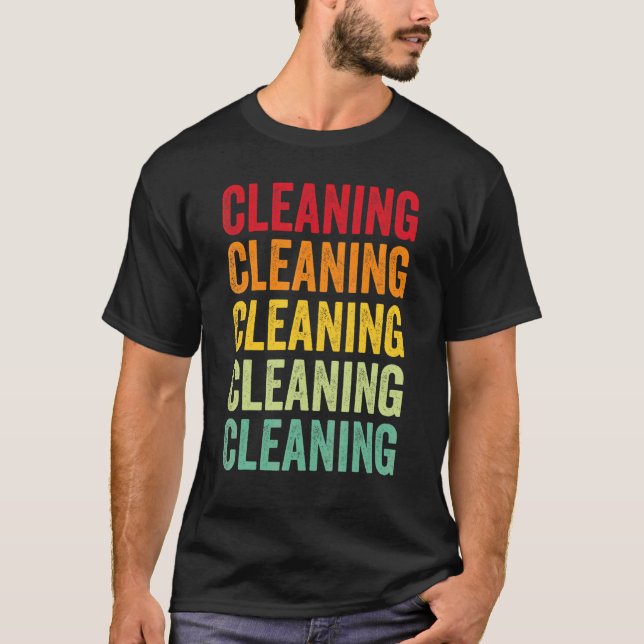 Städning Städning Hobbyist Regnbågsdesign T Shirt (Framsida)