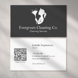 Städning Städtjänst Modern QR-kod Visitkort