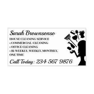 Städning svart Elegant Självfärgande Stämpel