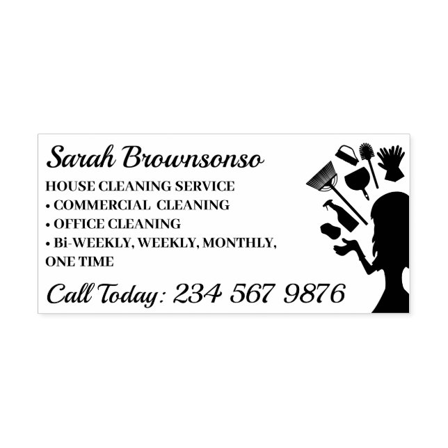 Städning svart Elegant Självfärgande Stämpel (Design)