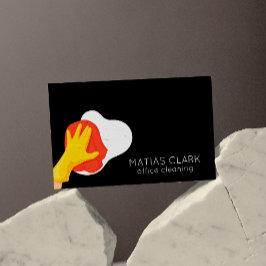 Städning Tecknad av QR-kod Visitkort