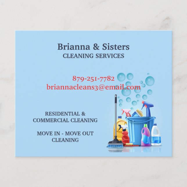 Städning tjänst flygblad (Framsidan)