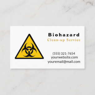 Städning tjänst för Biohazard Cleanup Visitkort
