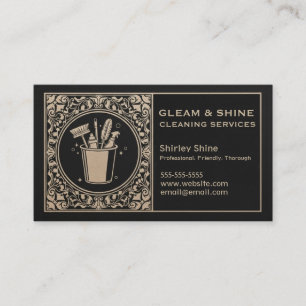 Städning tjänst för Black & Guld Unisex Cleaner Visitkort