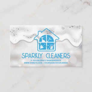 Städning tjänst för hus   Sparkler   Soap Bubbles Visitkort