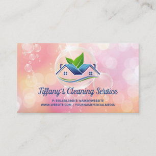 Städning tjänst House-Logotyp Soap Bubbles Visitkort