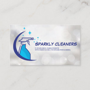 Städning tjänst Sparkly Flaska Spray Visitkort