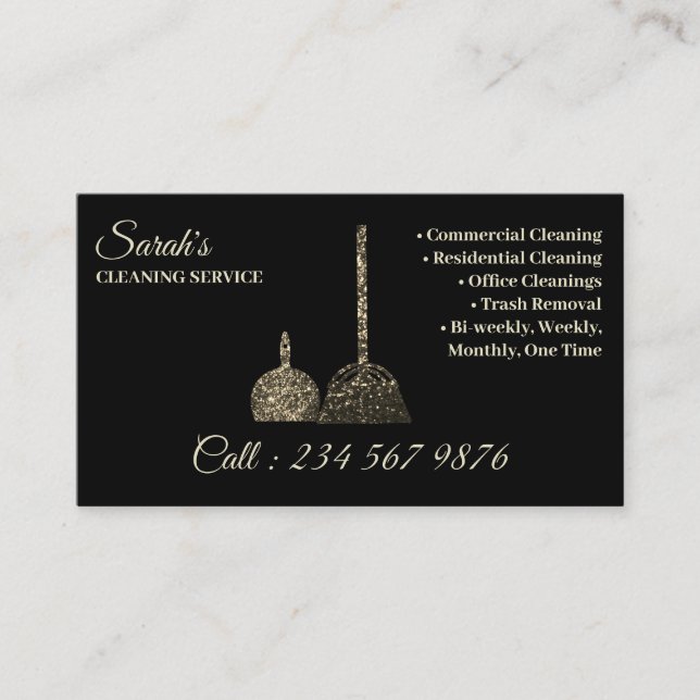 Städning tjänstens Janitorial guld gnistra girly Visitkort (Framsida)