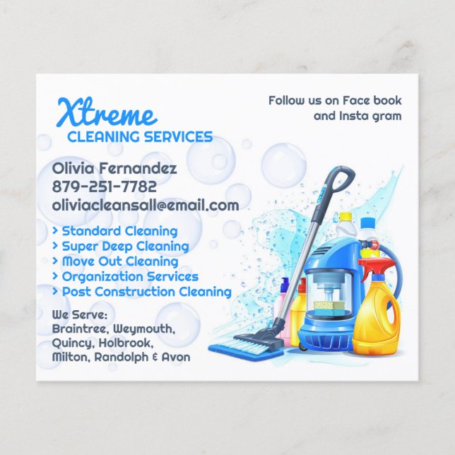 Städning tjänster flygblad (Framsidan)