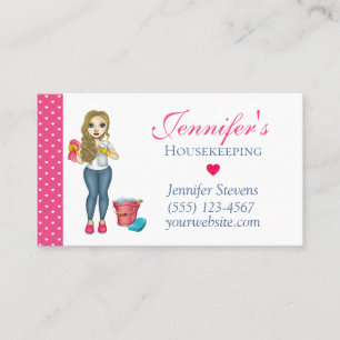 Städning tjänster för Cute Maid Heart House Visitkort