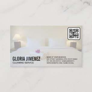 Städning tjänster Hotel Bedroom QR-kod Visitkort