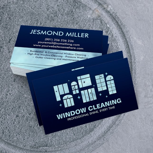 Städning tjänster i professionellen Fönster Visitkort (Skapare uppladdad)
