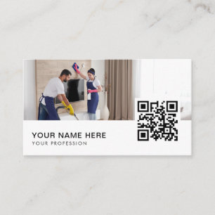 Städning tjänster koppla fotoskrivare QR-kod Visitkort