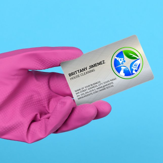 Städning tjänster | Maid Dusting Logotyp Visitkort (Skapare uppladdad)