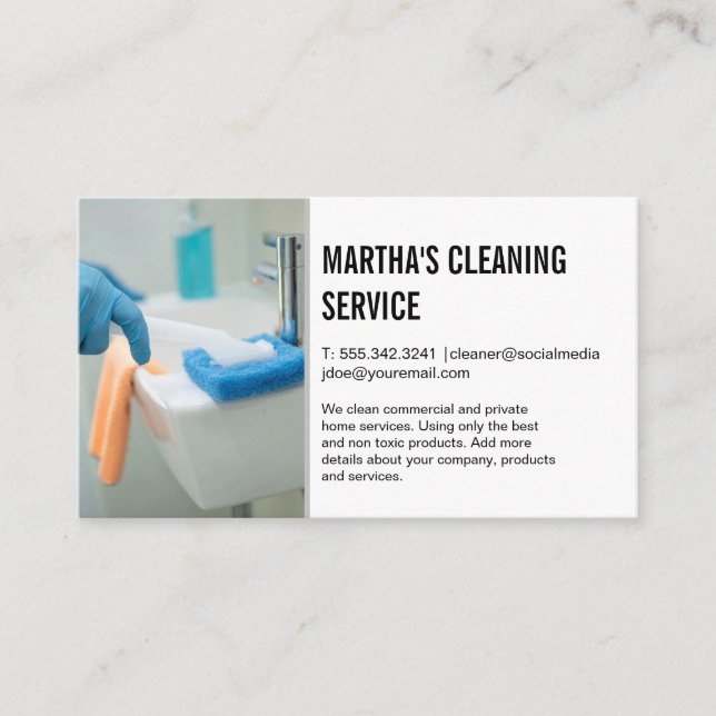 Städning tjänster | Maid Scrubbing Sink Visitkort (Framsida)