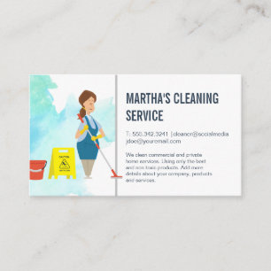 Städning tjänster Maid with mope Visitkort