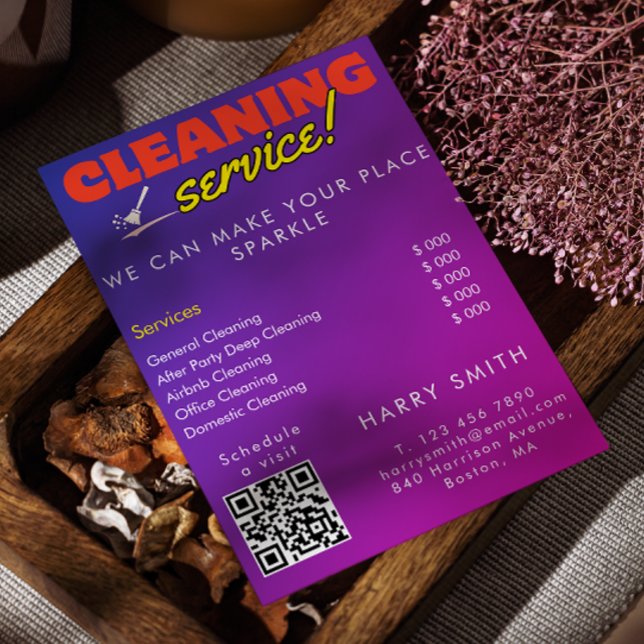 Städning tjänster som har en Pris sökning för ansl Inbjudningar (Cleaning Services Maid Price Scan To Connect Invitation)