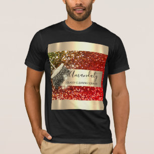 Städning tjänster som hyrs av ett hus som hålle t shirt