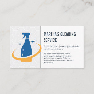 Städning tjänster Spray Flaska Logotyp Visitkort
