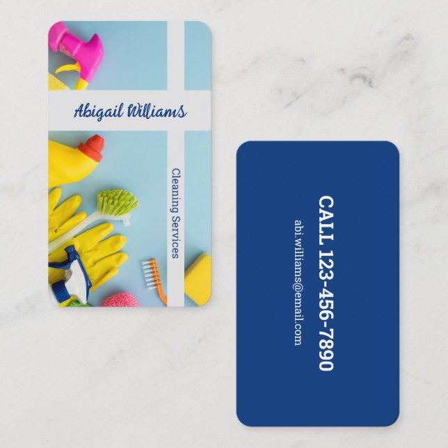 Städning tjänster visitkort (Fram/baksida)