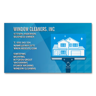 Städning tjänster Windows Cleaners Squeegee Magnetiska Visitkort