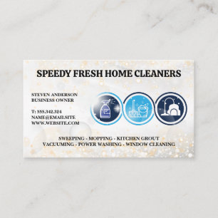 Städning tjänstikoner Maid Service Bubbar Visitkort