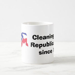 Städning upp det republikanskt röra efter 1932. kaffemugg