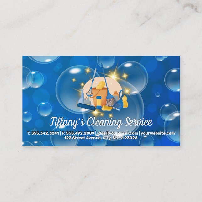 Städning Verktyg | Soap Bubbles Visitkort (Framsida)
