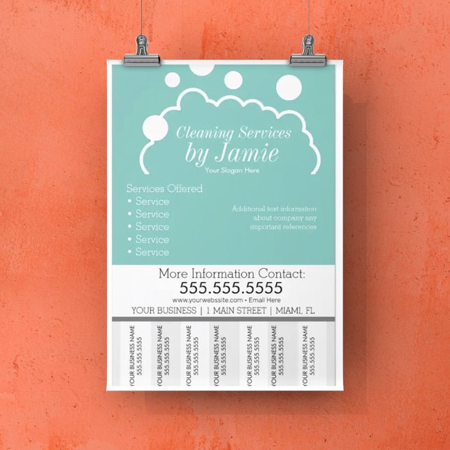 Städningsföretag Sudd Tear Off-remsor  Flygblad (Skapare uppladdad)