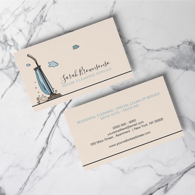 Städningstjänster för hemmet Blush Visitkort (Janitorial Maid Blush House Cleaning Services Business Card)