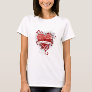Stads- chic alla hjärtans daghjärta tee shirt