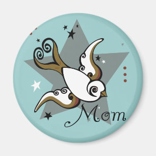 Stads- design för tatueringsvalafågel magnet