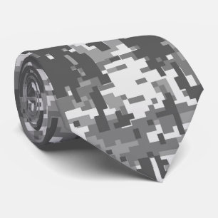 Stads- Digital Camo för grå färgkol mönster Slips