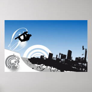 Stads- fristilSnowboardingaffisch Poster