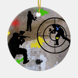 Stads- gerillasoldatPaintball Julgransprydnad Keramik